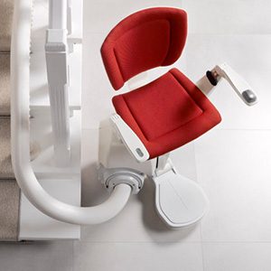 curved chair lift on curved staircase